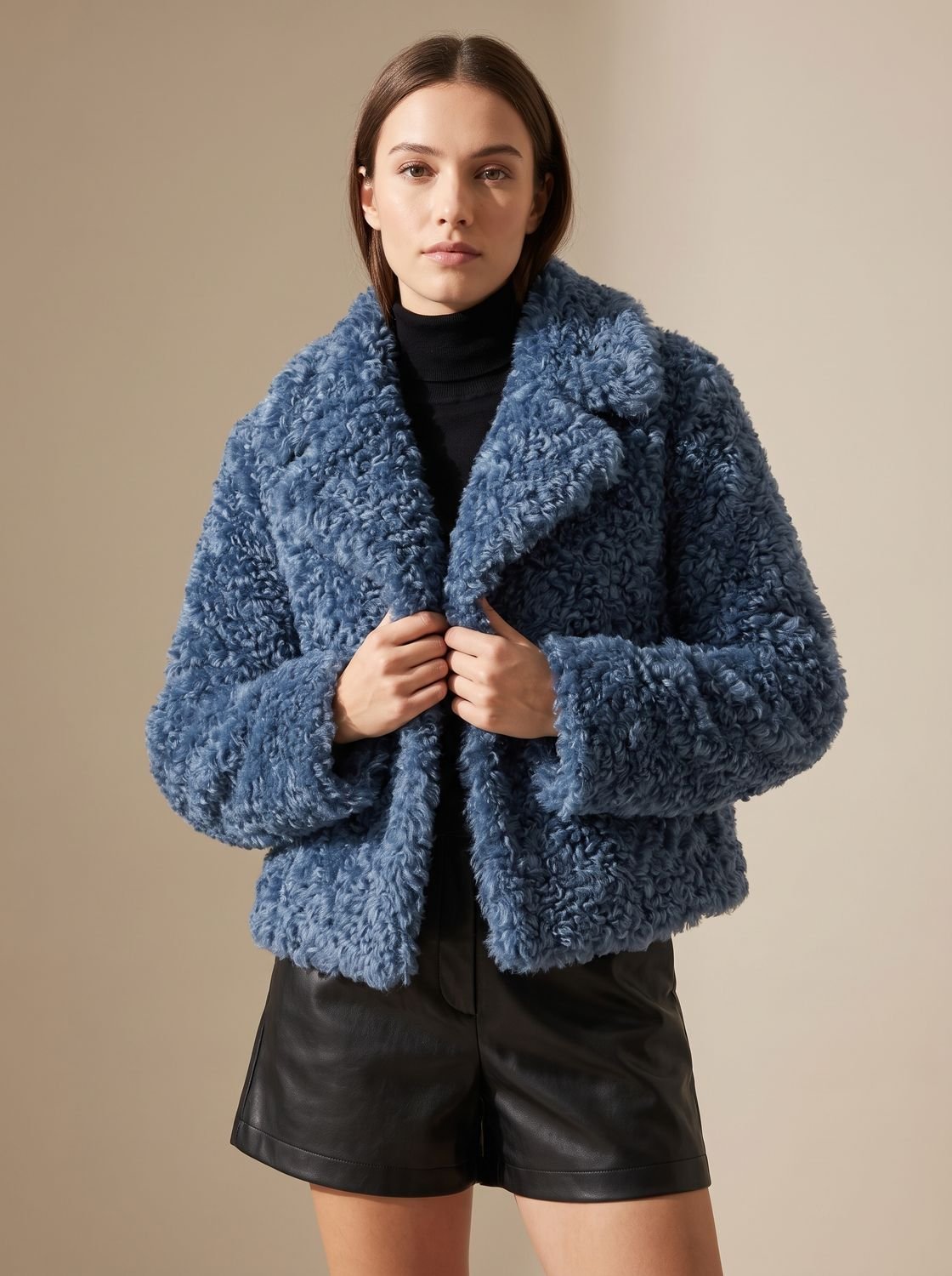 Vera | Women's Cropped Teddy-Texture Coat