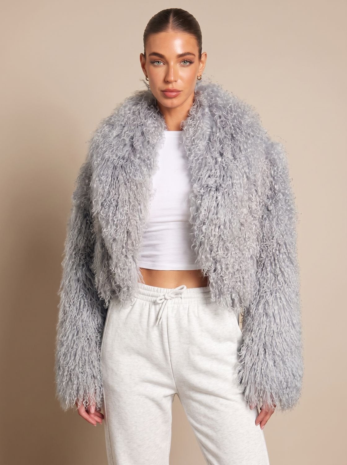 Vera | Women's Cropped Teddy-Texture Coat