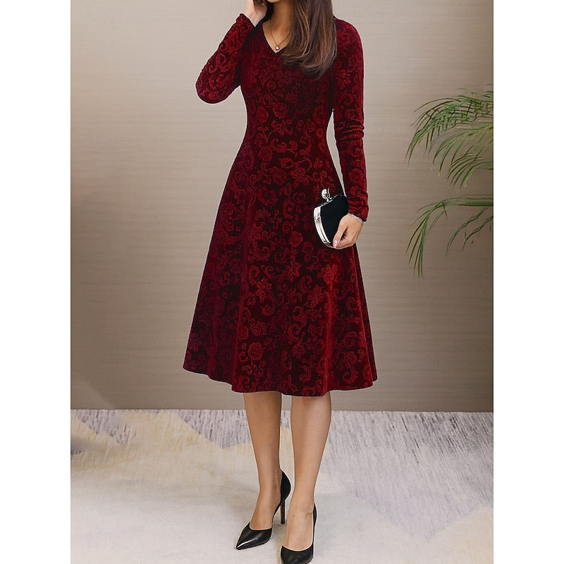 Gwendolyn | Women's Floral A-Line Midi Dress