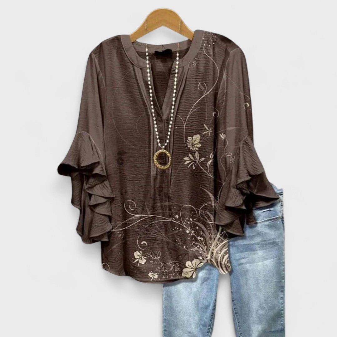 Pearl | Women's Floral Tiered-Sleeve Blouse
