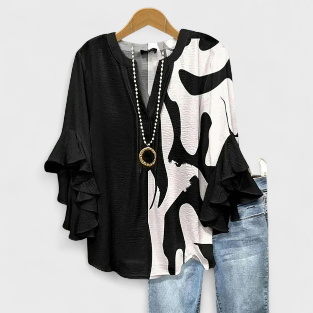 Pearl | Women's Floral Tiered-Sleeve Blouse