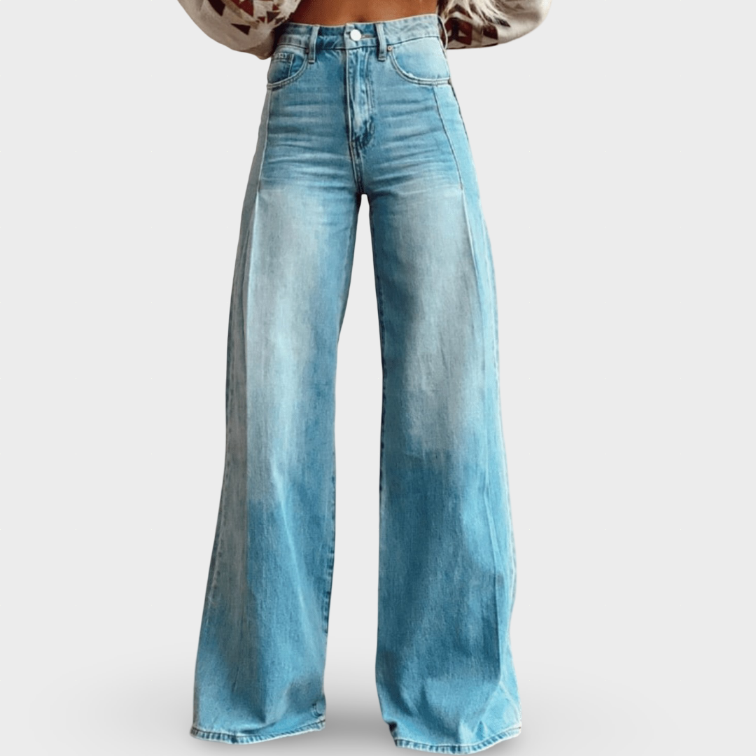 Silvia-Vera | Women's High-Waist Seamed Flared Jeans