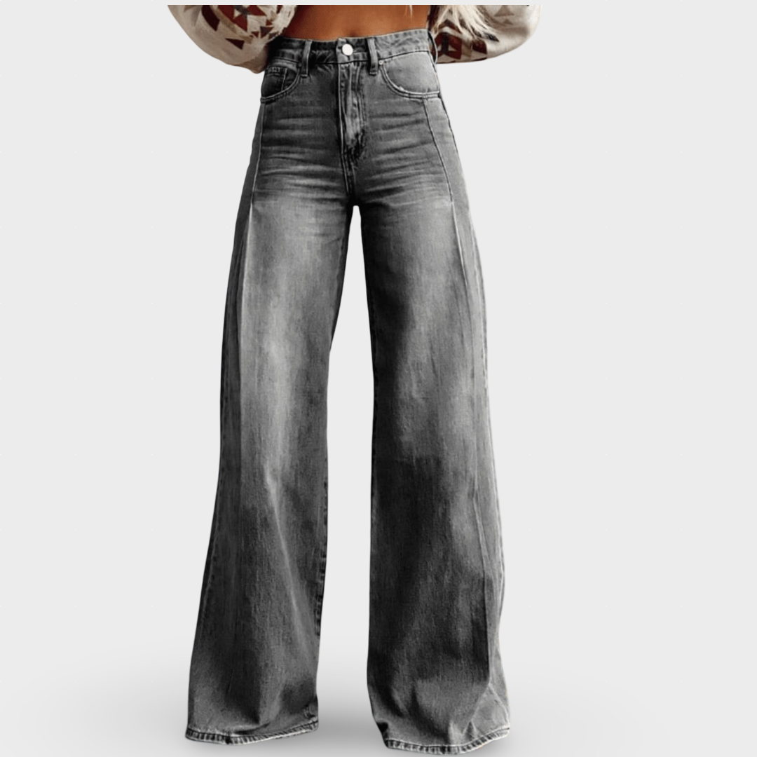Silvia-Vera | Women's High-Waist Seamed Flared Jeans