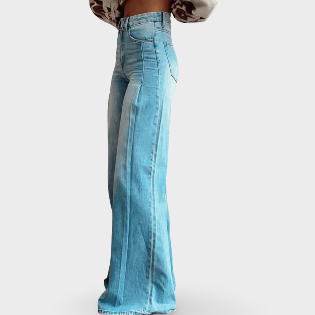 Silvia-Vera | Women's High-Waist Seamed Flared Jeans