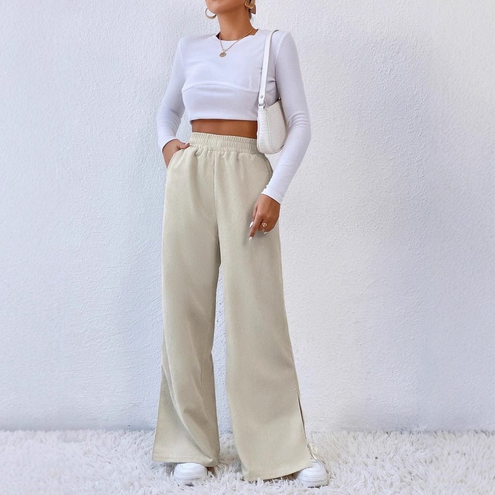 Frances | Women's High-Waist Wide-Leg Corduroy Pants