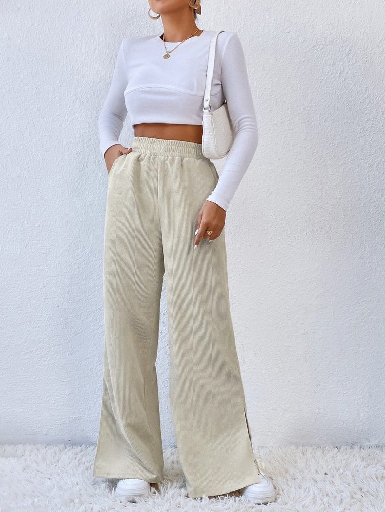 Frances | Women's High-Waist Wide-Leg Corduroy Pants