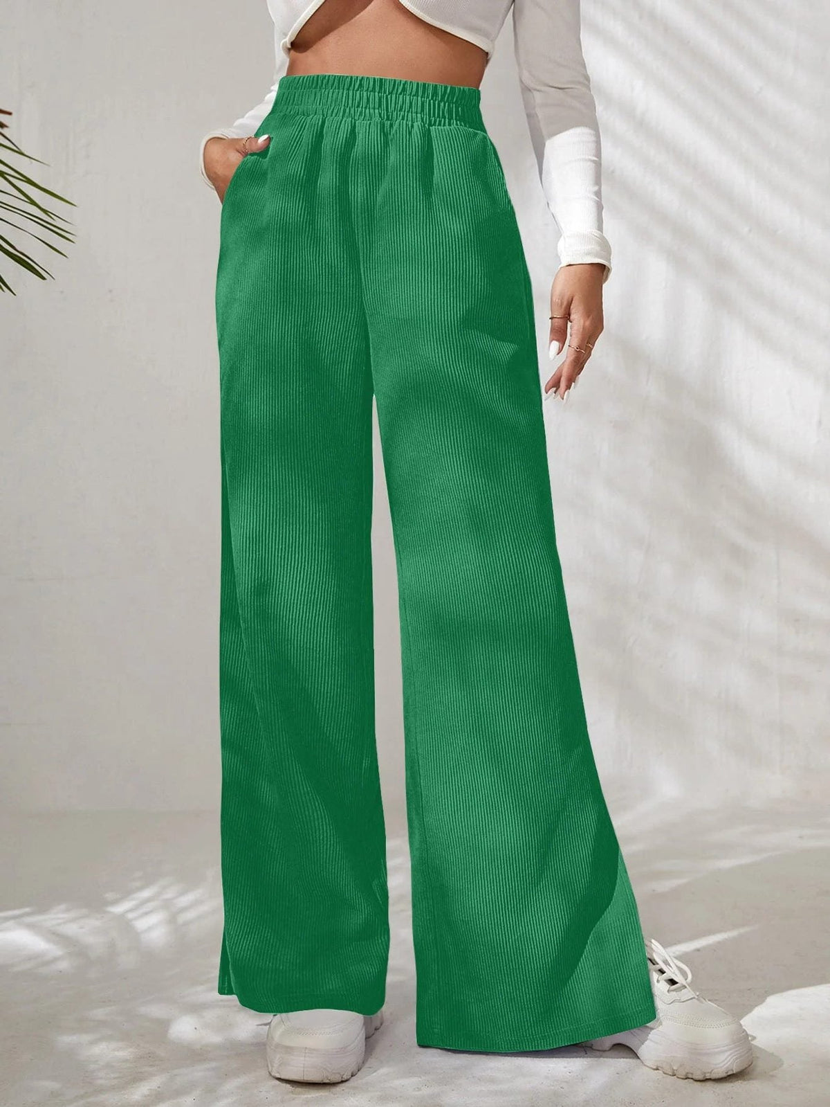 Frances | Women's High-Waist Wide-Leg Corduroy Pants