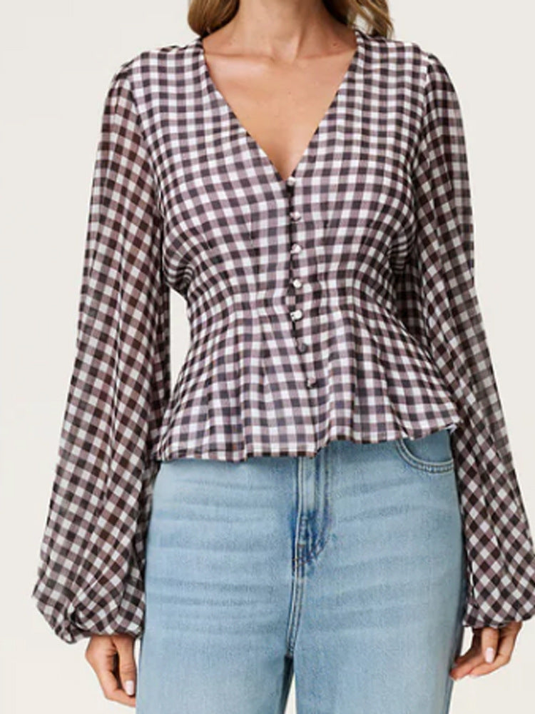 Astrid | Women's Jacquard Lace Peplum Blouse