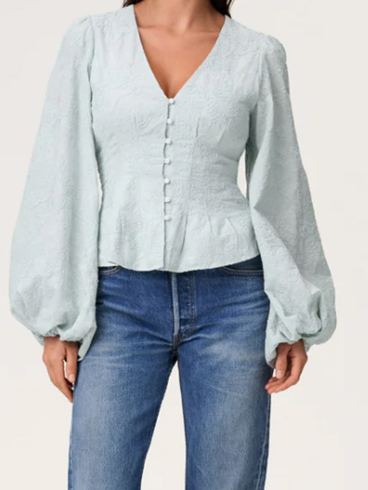 Astrid | Women's Jacquard Lace Peplum Blouse