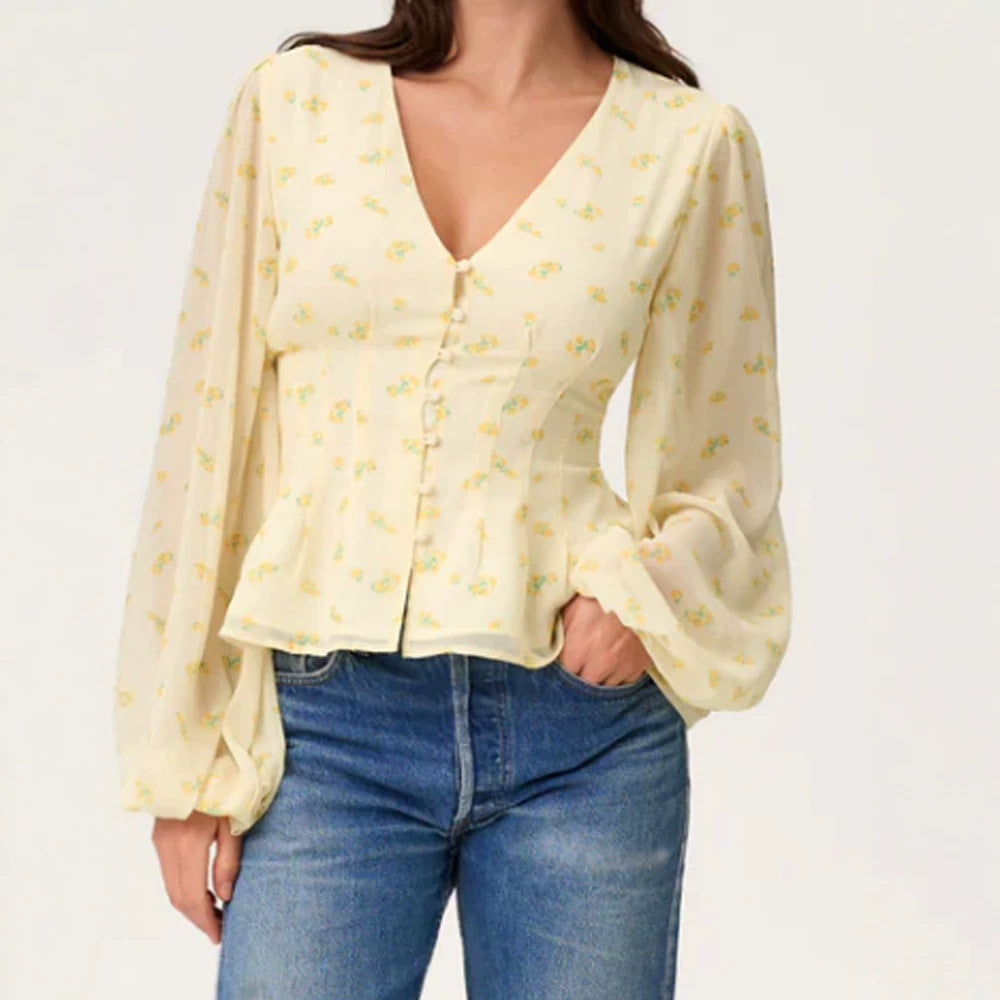 Astrid | Women's Jacquard Lace Peplum Blouse