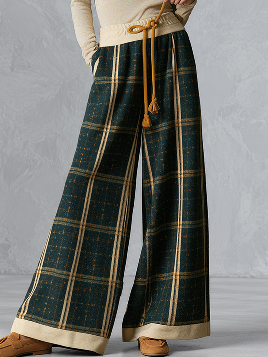 Georgia | Women's Long-Sleeve Top & Plaid Trouser Set