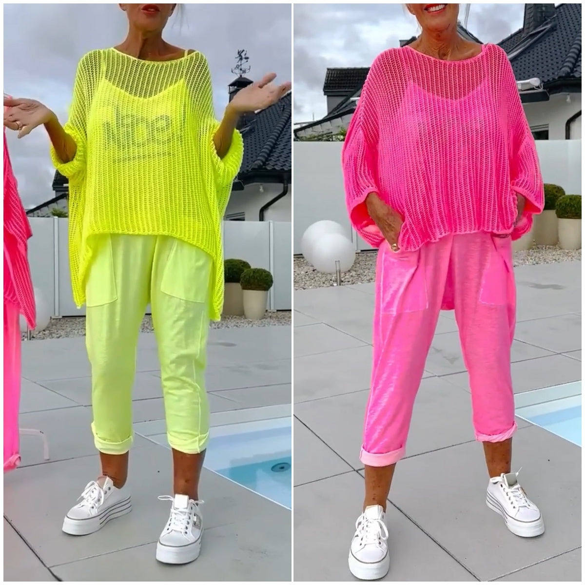 Stella | Women's Monogram Print Jumpsuit with Sheer Overlay