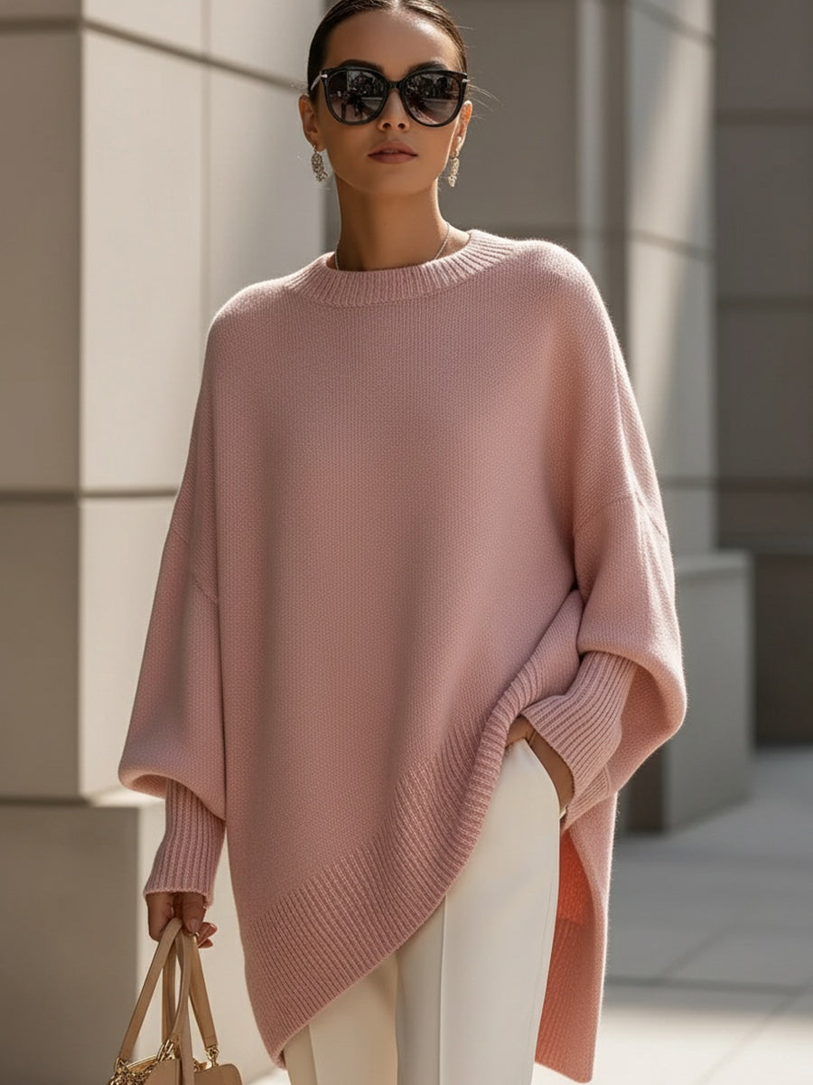 Josephine-Alba | Women's Oversized Asymmetrical Poncho Sweater