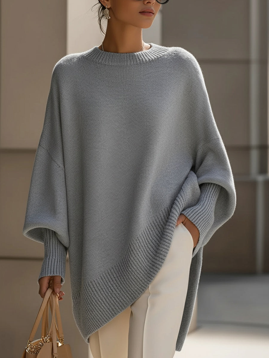 Josephine-Alba | Women's Oversized Asymmetrical Poncho Sweater