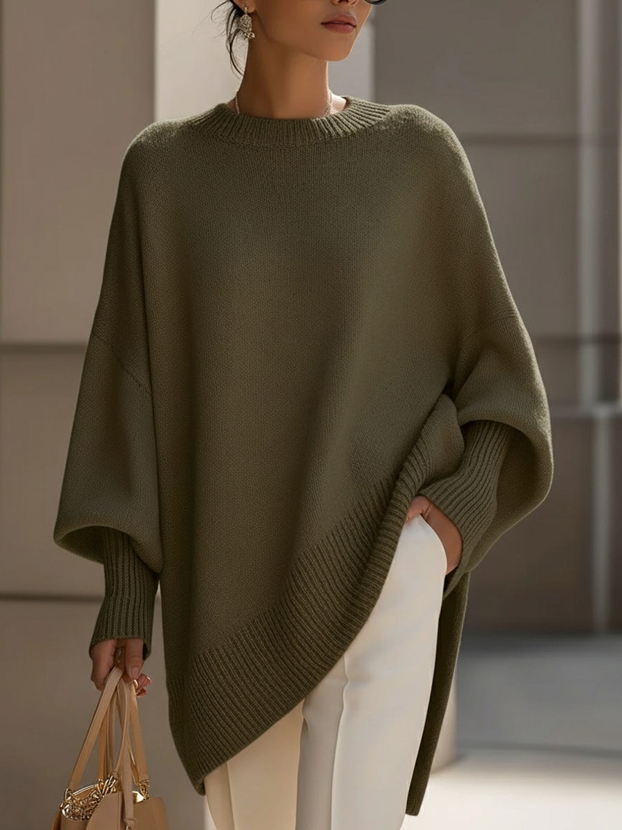 Josephine-Alba | Women's Oversized Asymmetrical Poncho Sweater