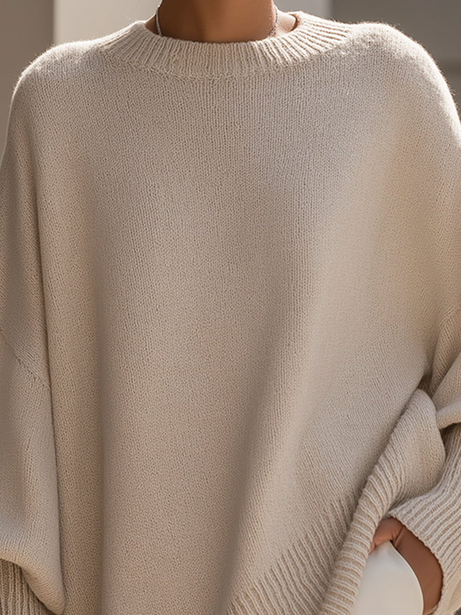 Josephine-Alba | Women's Oversized Asymmetrical Poncho Sweater