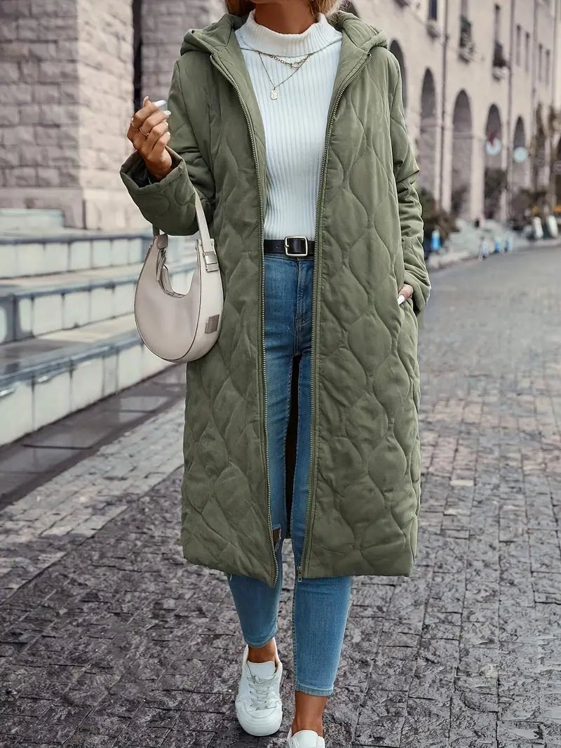 Vera-Josephine | Women's Quilted Hooded Longline Coat