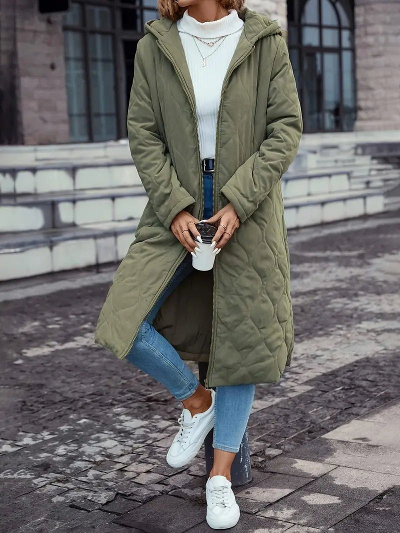 Vera-Josephine | Women's Quilted Hooded Longline Coat