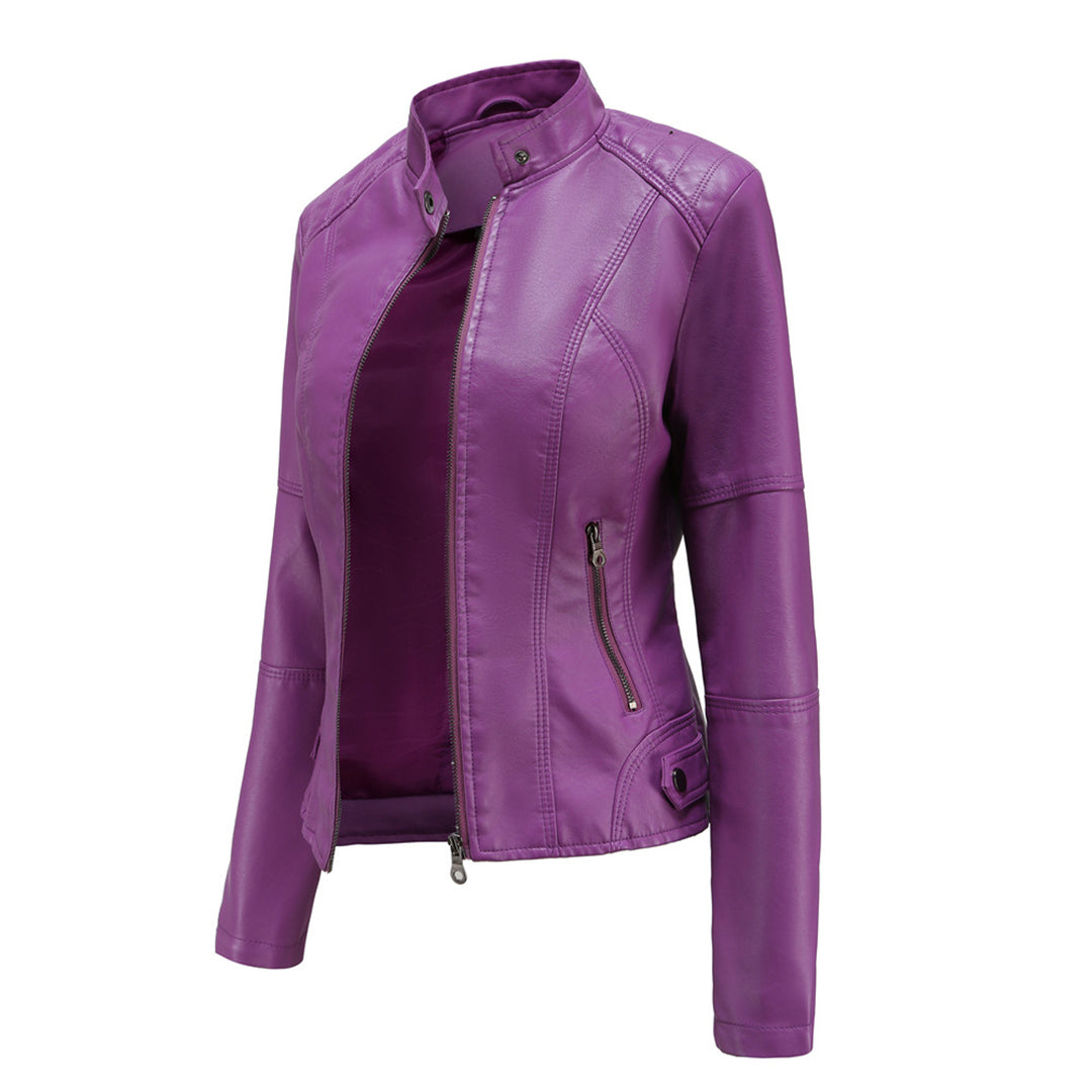 Ruth | Women's Quilted-Shoulder Biker Jacket