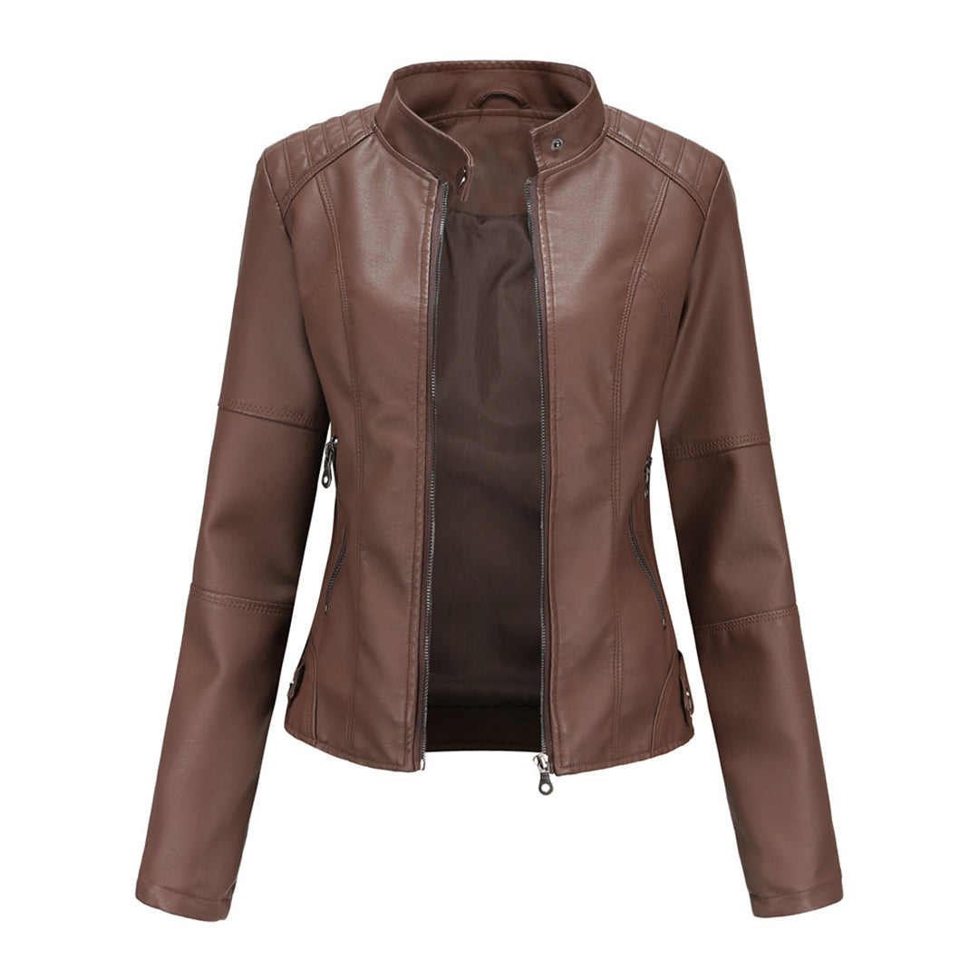 Ruth | Women's Quilted-Shoulder Biker Jacket