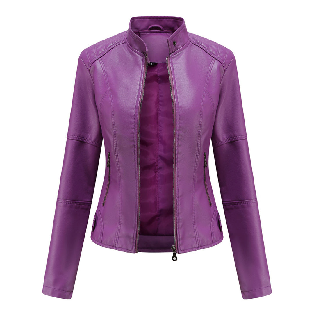 Ruth | Women's Quilted-Shoulder Biker Jacket