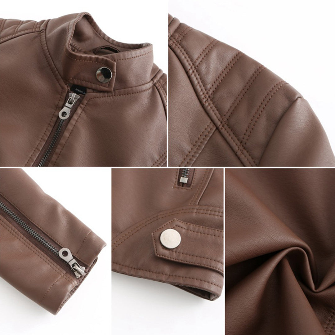 Ruth | Women's Quilted-Shoulder Biker Jacket