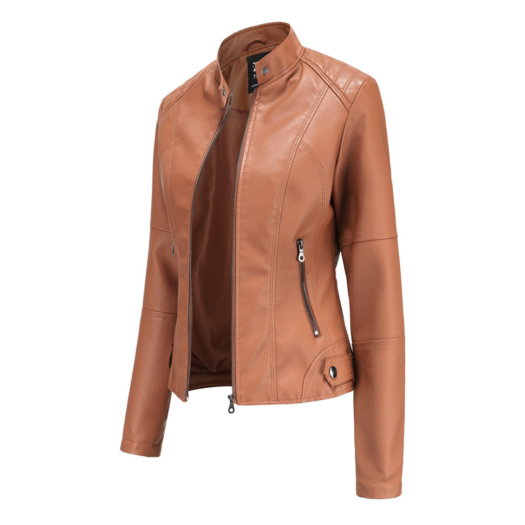 Ruth | Women's Quilted-Shoulder Biker Jacket