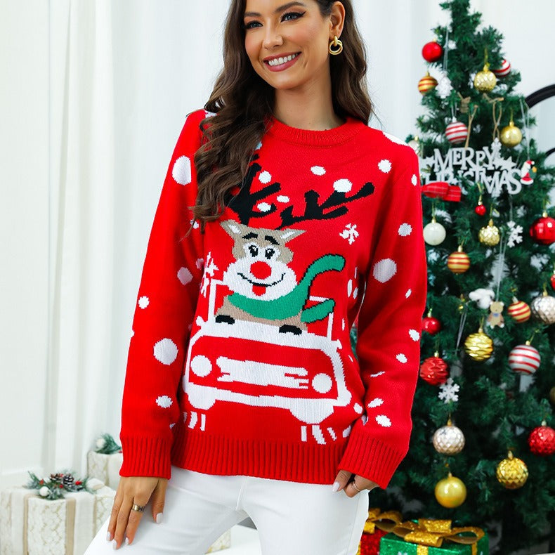 Colette | Women's Reindeer Car Christmas Jumper