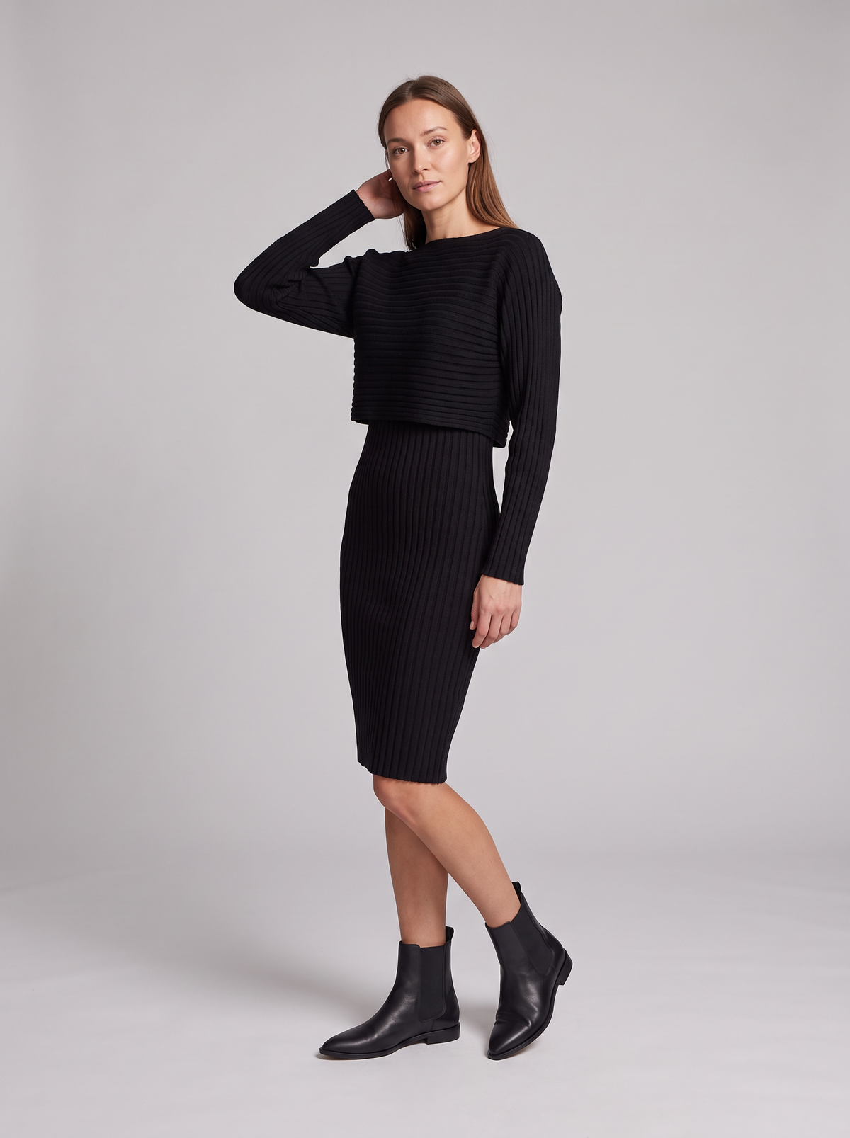Annelise | Women's Ribbed Two-Piece Mini Dress Set