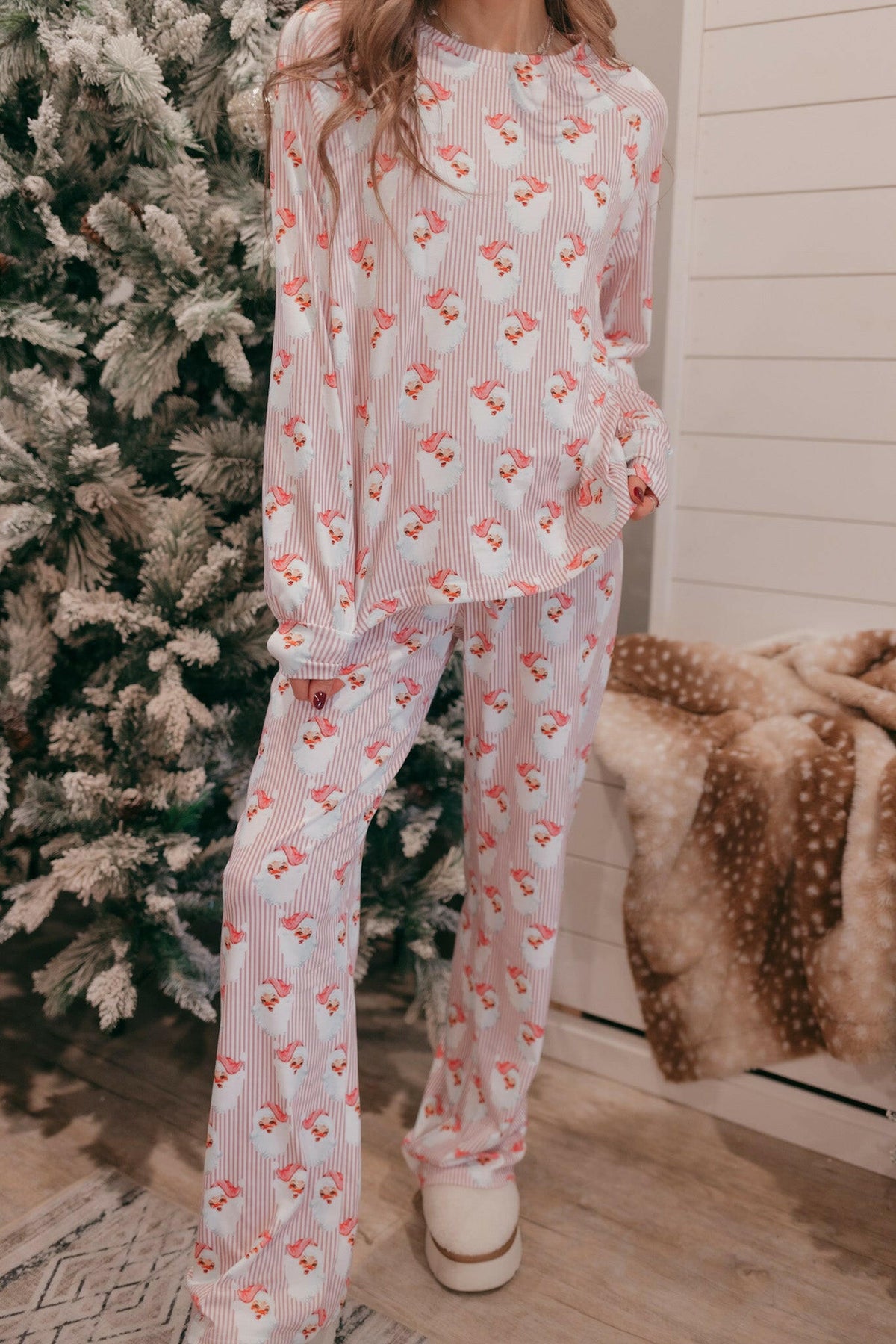 Teresa | Women's Santa Stripe Lounge Set