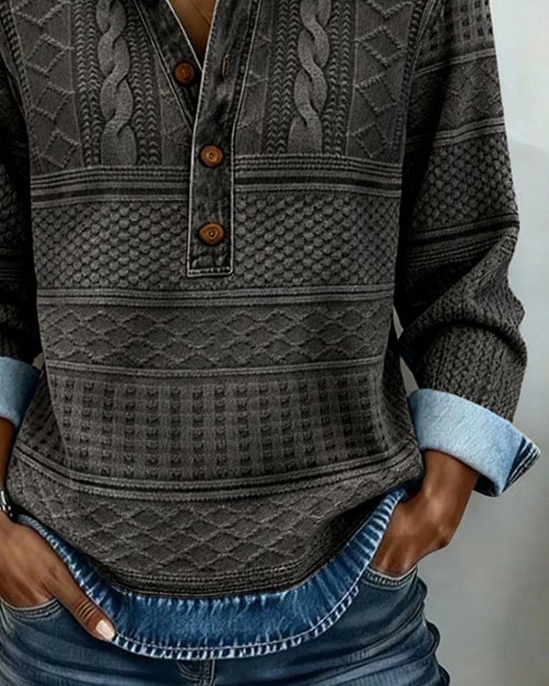 Iris | Women's Textured Denim Button-Down Shirt