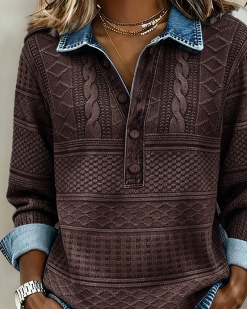 Iris | Women's Textured Denim Button-Down Shirt