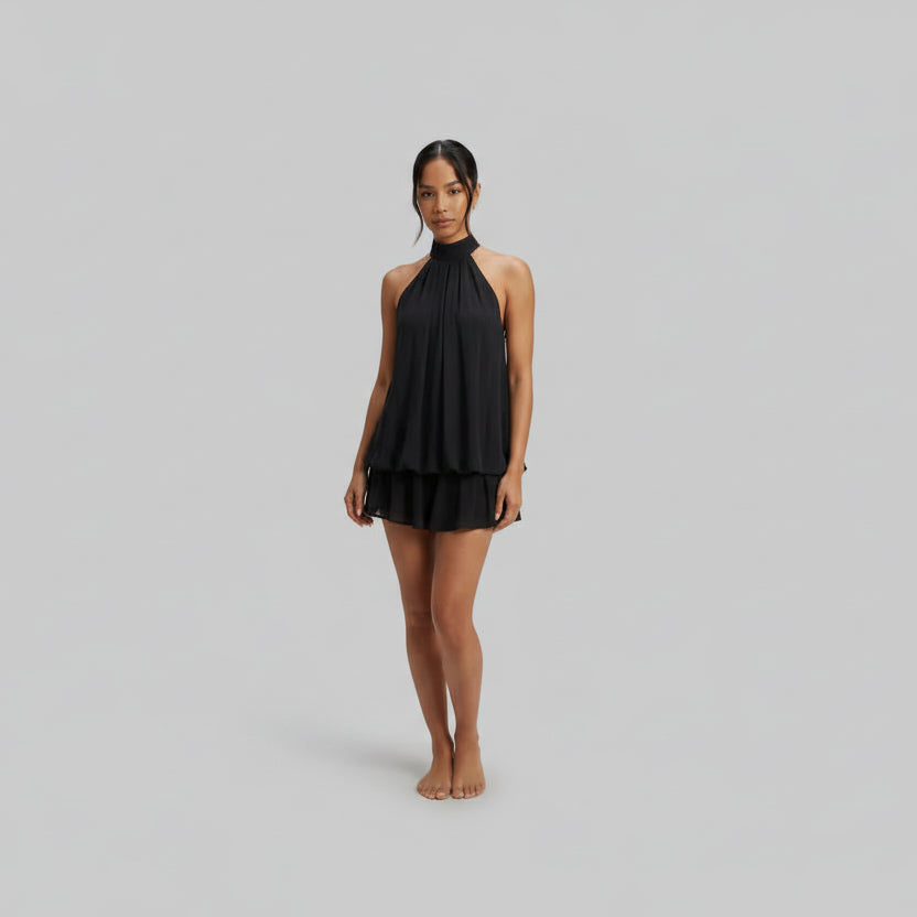 Edith | Women's Tie-Back Polka Dot Mini Dress