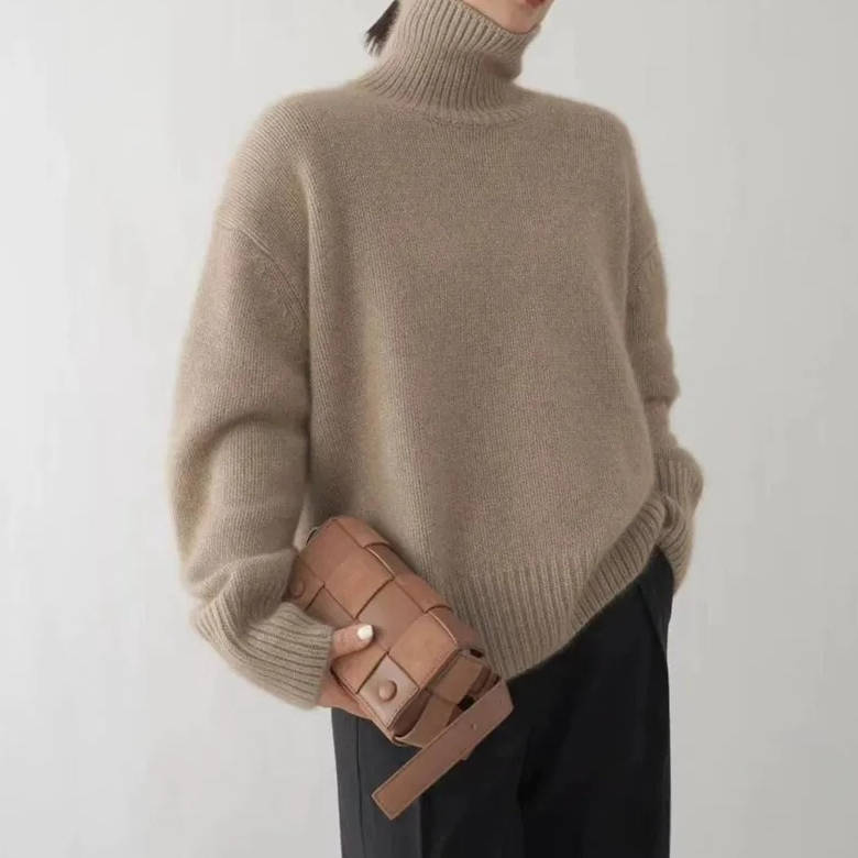 Ingrid-Olive | Women's Turtleneck Sweater