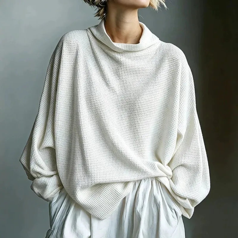 Celeste | Women's Waffle Knit Funnel Top
