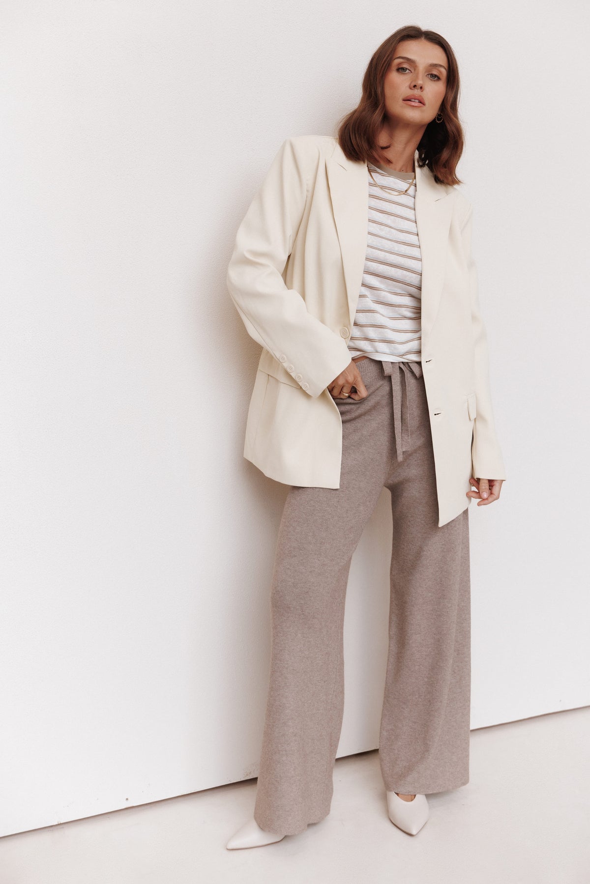 Helena-Lorraine | Women's Wide Leg Knit Pants