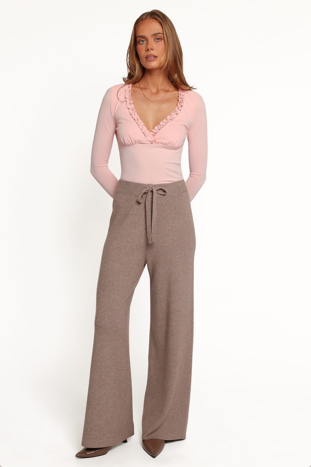Helena-Lorraine | Women's Wide Leg Knit Pants