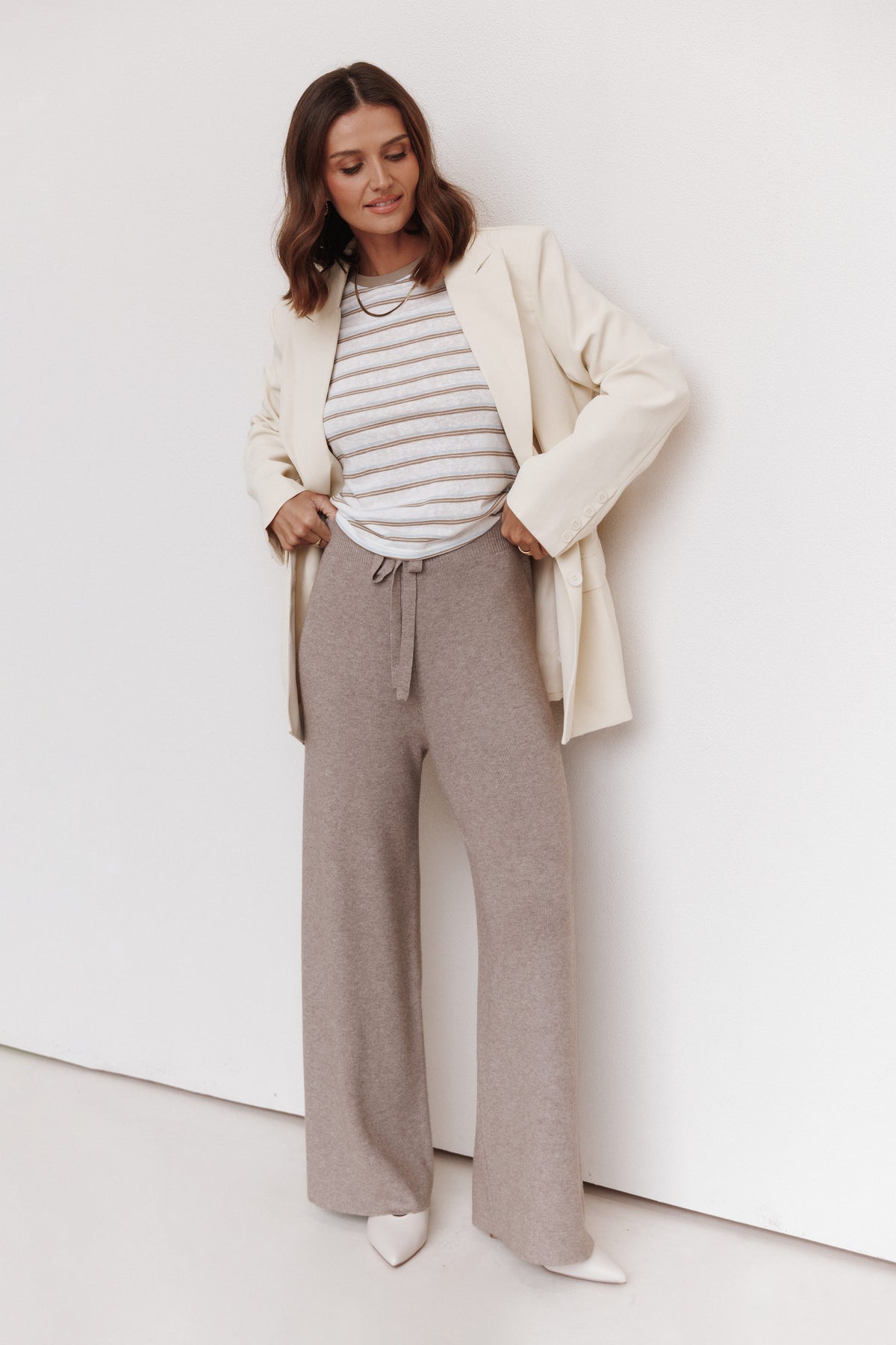 Helena-Lorraine | Women's Wide Leg Knit Pants