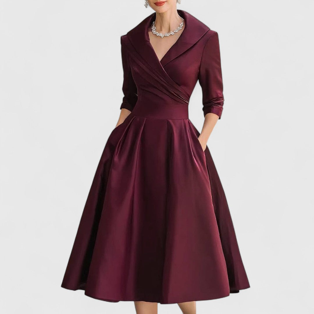 Greta | Women's Wrap V-Neck Midi Dress