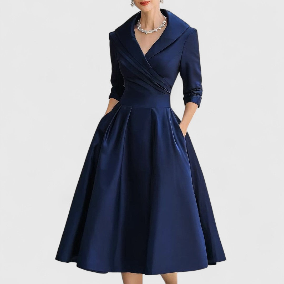 Greta | Women's Wrap V-Neck Midi Dress