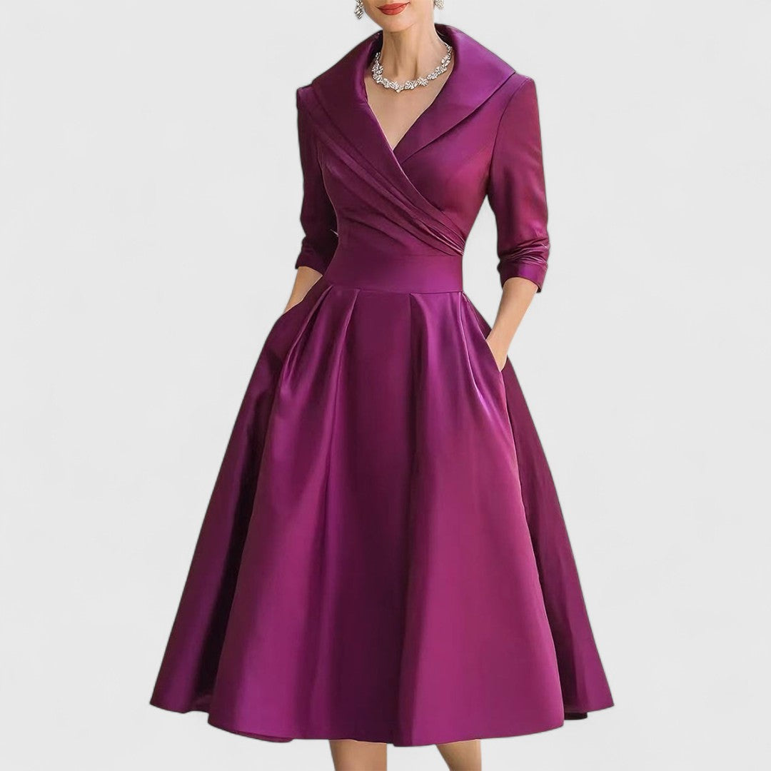 Greta | Women's Wrap V-Neck Midi Dress