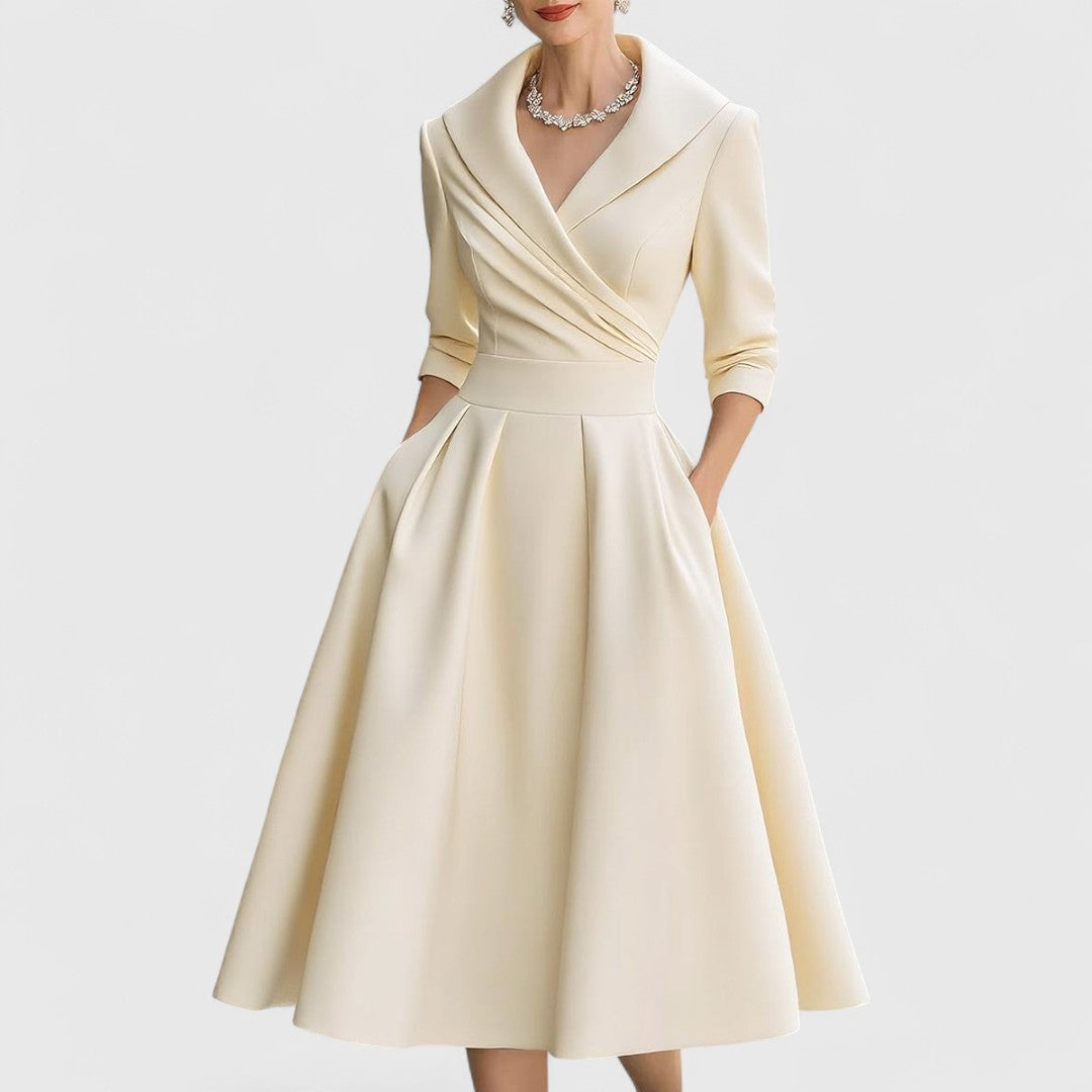 Greta | Women's Wrap V-Neck Midi Dress
