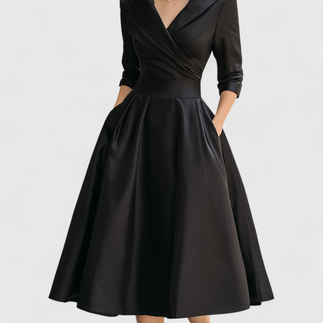 Greta | Women's Wrap V-Neck Midi Dress